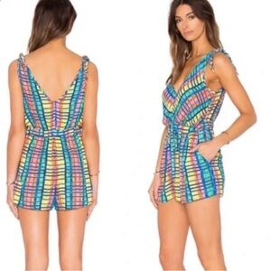 Mara Hoffman gauzy colorful print romper